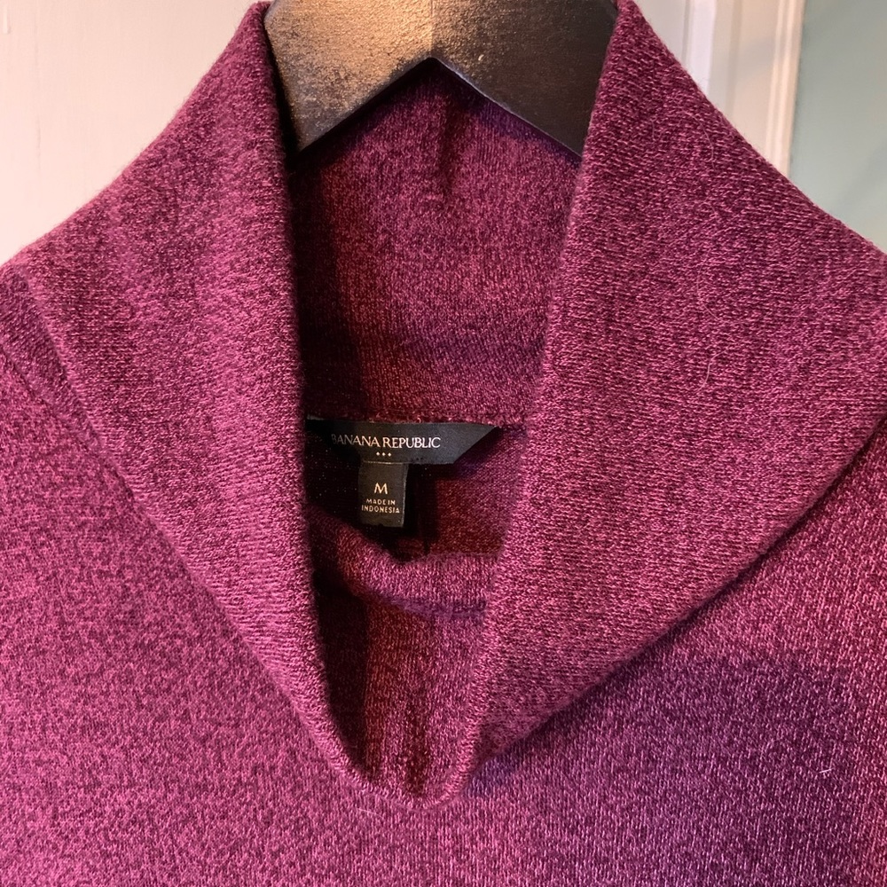 Banana Republic Cowl Neck Sweater Dress Heather Maroon Women’s M